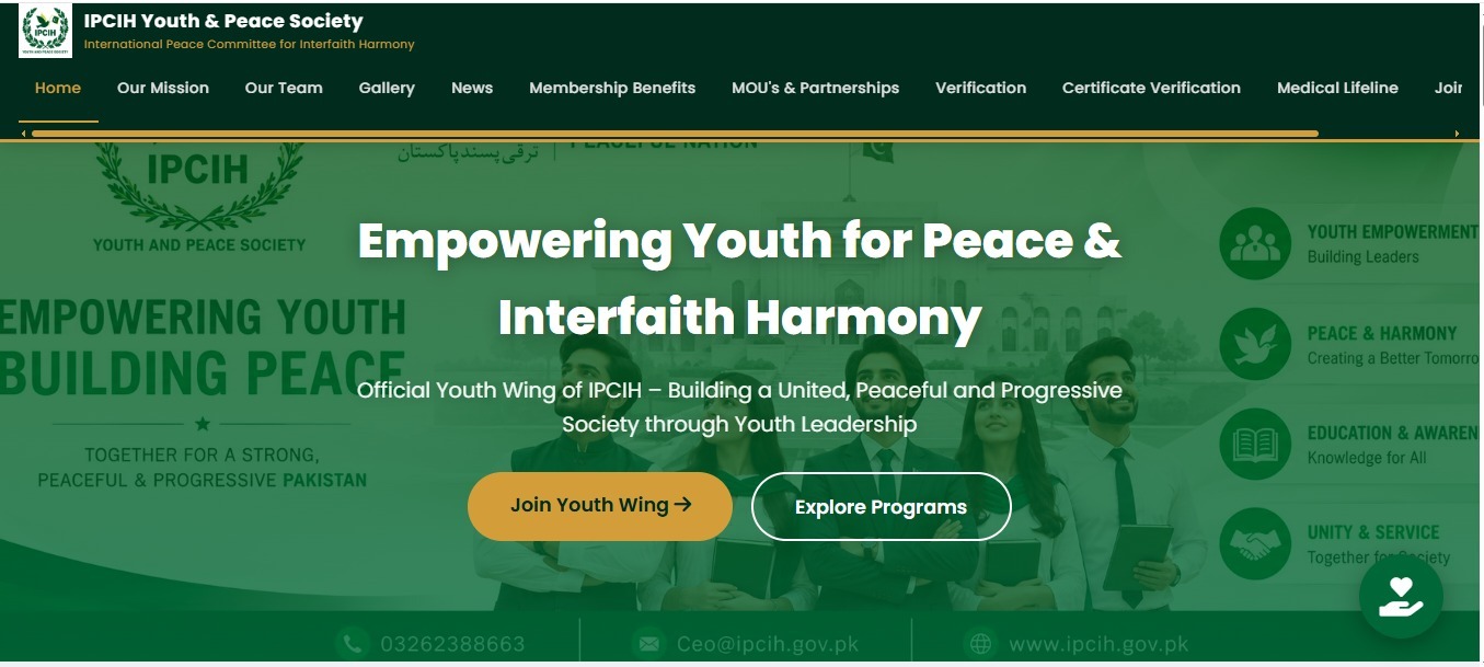 IPCIH Youth & Peace Society Website